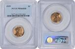 US Cent 1939 Lincoln Cent MS66RD PCGS None -