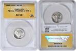 US Dime 1942-S Mercury Silver Dime FS-501 Inverted S AU58 ANACS None -