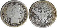 US Half Dollar 1902 Barber Silver Half Dollar VG Uncertified None -