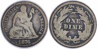 US Dime 1876-CC Liberty Seated Silver Dime VG Uncertified None -