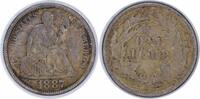 US Dime 1887-S Liberty Seated Silver Dime Choice EF Uncertified None -