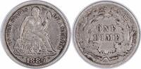 US Dime 1889 Liberty Seated Silver Dime Choice VF Uncertified None -