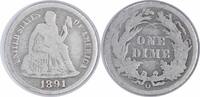 US Dime 1891-O Liberty Seated Silver Dime VG Uncertified None -