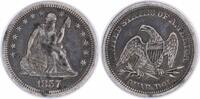 US Quarter 1857 Liberty Seated Quarter EF Uncertified None -