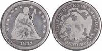 US Quarter 1877-CC Liberty Seated Quarter VG Uncertified None -
