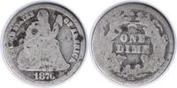 US Dime 1876-CC Liberty Seated Silver Dime DDO FS-102 G Uncertified None -