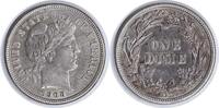 US Dime 1908-D Barber Dime RPD FS-302 AU Uncertified None -