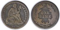 US Dime 1876-CC Liberty Seated Silver Dime DDO Rev B FS-101 Choice VG Uncertified None -