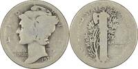 US Dime 1921 Mercury Silver Dime AG Uncertified None -