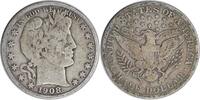 US Half Dollar 1908-S Barber Silver Half Dollar VG Uncertified None -