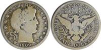 US Half Dollar 1909 Barber Silver Half Dollar VG Uncertified None -