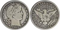 US Half Dollar 1909 Barber Silver Half Dollar F Uncertified None -