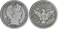 US Half Dollar 1912-S Barber Silver Half Dollar Choice VG Uncertified None -