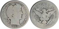 US Half Dollar 1913 Barber Silver Half Dollar AG Uncertified None -