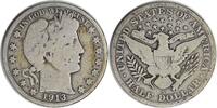 US Half Dollar 1913-S Barber Silver Half Dollar VG Uncertified None -