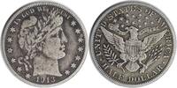 US Half Dollar 1913-S Barber Silver Half Dollar VF Uncertified #246 None -