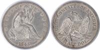 US Half Dollar 1845 Liberty Seated Half Dollar AU58 Uncertified #950 None -