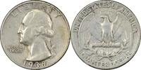 US Quarter 1936 Washington Silver Quarter EF Uncertified None -