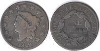 US Cent 1829 Large Cent N-7 Wheel Spoke VG Uncertified #345 None -