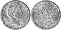 US Quarter 1893 Barber Silver Quarter MS60 Uncertified #238 None -