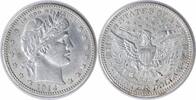 US Quarter 1914 Barber Silver Quarter AU58 Uncertified #313 None -