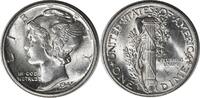 US Dime 1945-D Mercury Silver Dime MS64 Uncertified None -