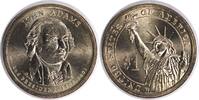 US Dollar 2007-P John Adams Presidential Dollar Doubled Edge Lettering Overlap MS64 Uncertified None -