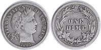 US Dime 1915-S/S Barber Silver Dime RPM1 F Uncertified None -
