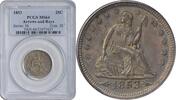 US 1853 Liberty Seated Quarter Arrows and Rays MS64 PCGS None Quarter 1853 No Mint Mark MS64