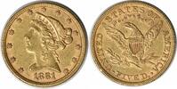 US Five Dollar 1881 $5 Gold Liberty Head AU Uncertified #1150 None -