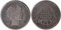 US Dime 1908-S Barber Silver Dime EF Uncertified None -