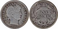US Dime 1914-D Barber Silver Dime VF Uncertified None -