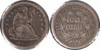 US Dime 1838 Liberty Seated Silver Dime No Drapery Obverse Split Die VF Uncertified None -