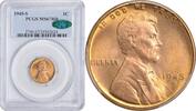 US Cent 1945-S Lincoln Cent MS67RD PCGS (CAC) CAC -