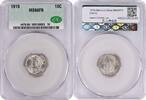 US Dime 1919 Mercury Silver Dime MS66FB CACG None -