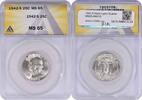 US Quarter 1942-S Washington Silver Quarter MS65 ANACS None -