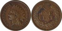 US Cent 1865 Indian Cent EF Uncertified None -