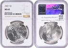 US Dollar 1927 Peace Silver Dollar MS62 NGC None -