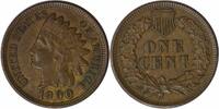 US Cent 1900 Indian Cent EF Uncertified None -