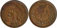 US Cent 1901 Indian Cent EF Uncertified None -