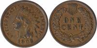 US Cent 1902 Indian Cent VF Uncertified None -