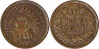 US Cent 1907 Indian Cent EF Uncertified None -