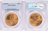 US Twenty Dollar 1914 D 1914-D $20 Gold St. Gaudens MS63 PCGS None