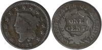US Cent 1827 Large Cent VG Uncertified None -