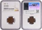 US 1877 No Mint Mark 1877 Indian Cent EF40BN NGC None XF