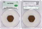 US Cent 1867 Indian Cent MS65BN CACG None -