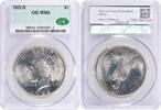 US Dollar 1922-D Peace Silver Dollar MS65 CACG None -