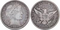 US Half Dollar 1907-S Barber Silver Half Dollar VF Uncertified #110 None -