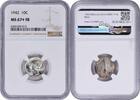 US Dime 1942 Mercury Silver Dime MS67+FB NGC None -