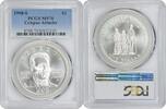 US Dollar 1998-S C. Attucks Commemorative Silver Dollar MS70 PCGS None -